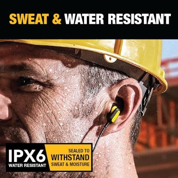DEWALT Heavy Duty Bluetooth Neckband Headphones, Wireless Around The Neck Earbuds w/ 30H Runtime + Noise Isolation, Secure Magnetic Wireless Earbuds, Jobsite Pro Built-in Mic Bluet
