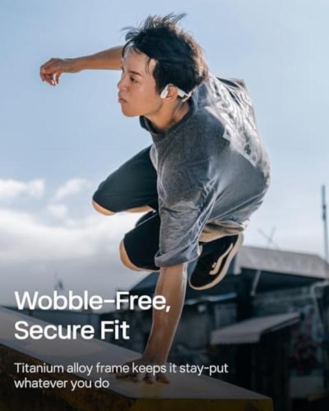 SHOKZ OpenMove - Open-Ear Bluetooth Sport Headphones, Bone Conduction Wireless Earphones, Sweatproof for Running and Workouts, with Sticker Pack(White)