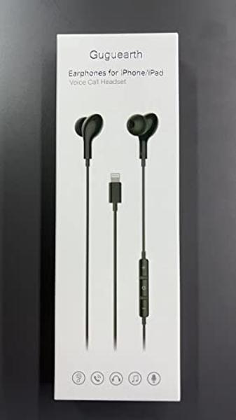Guguearth Lightning Headphones for iPhone,MFi Certified in-Ear Lightning Earphones for iPhone,Magnetic Earbuds for iPhone with Mic Controller Compatible with iPhone 14 13 12 11 Pro
