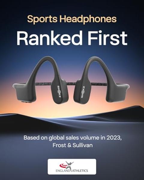 SHOKZ OpenSwim - MP3 Waterproof Headphones for Swimming - Not Bluetooth Compatible - Built-in MP3 Player with Storage for 1200 Songs - Open-Ear Wireless Headphones, with Nose Clip 