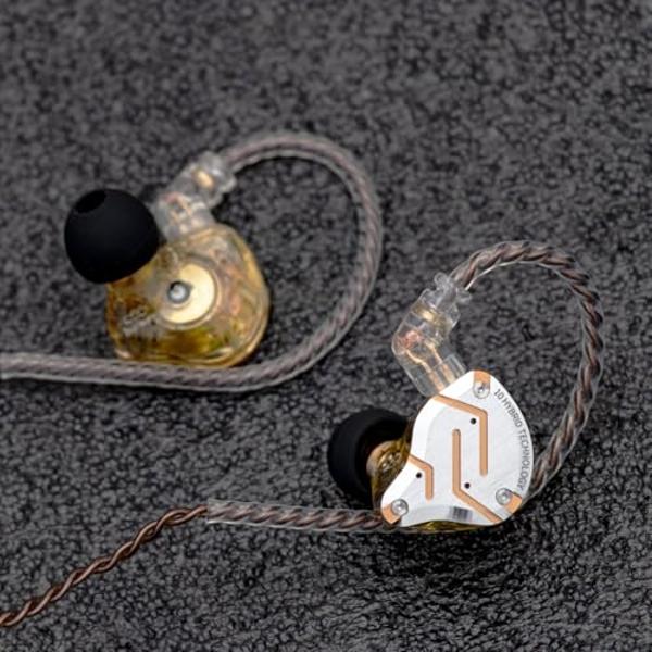 Linsoul KZ ZS10 Pro, 4BA+1DD 5 Driver in Ear Monitor, HiFi Wired Earbuds, Gaming Earbuds, Hybrid IEM Earphones with Stainless Steel Faceplate, Detachable Cable for Musician(Without
