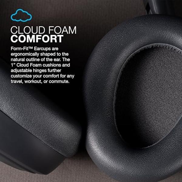 JLab JBuds Lux ANC Wireless Headphones, Graphite, Hybrid Active Noise Cancelling, Customizable Sound, Spatial Audio Compatible, Premium Over-Ear Bluetooth Headset