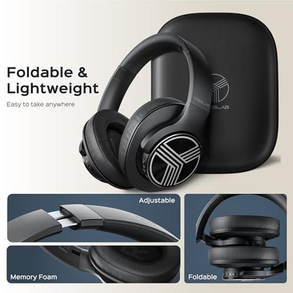 TREBLAB Z2 Active Noise Cancelling Workout Headphones - Signature-HD Sound, Deep Bass, 35H Battery, Comfortable, Foldable Over Ear Bluetooth Headphones Wireless. for Gym, Sport, Tr