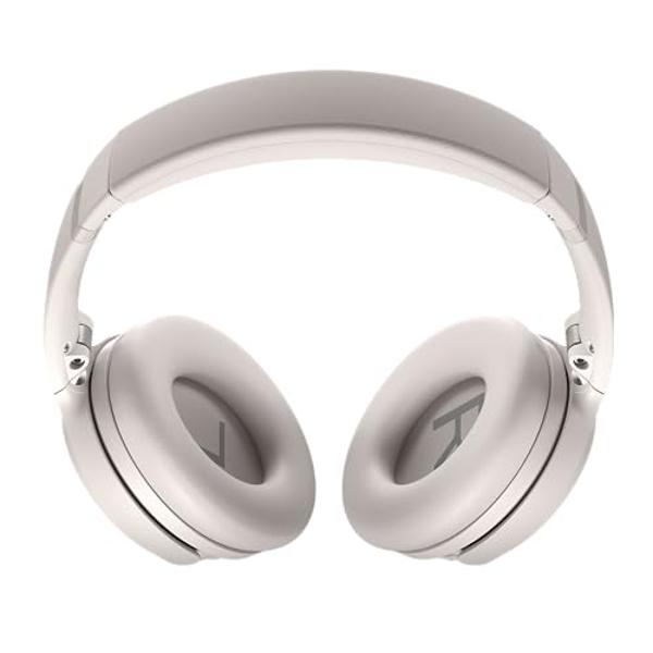 Bose QuietComfort Bluetooth Headphones, Wireless Headphones with Active Over Ear Noise Cancelling and Mic, Deep Bass, Up to 24 Hours of Playtime, White Smoke