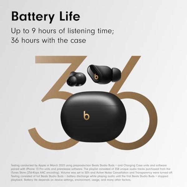 Beats Studio Buds + | True Wireless Noise Cancelling Earbuds, Enhanced Apple & Android Compatibility, Built-in Microphone, Sweat Resistant Bluetooth Headphones, Spatial Audio - Cos