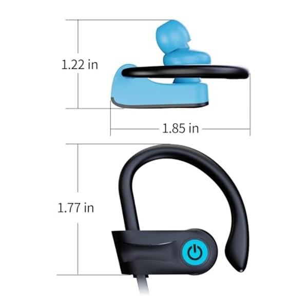 Boean Bluetooth Headphones, Bluetooth 5.3 Wireless Headphones with 16 Hours Playtime, Stereo Bass IPX7 Waterproof Over Ear Earphones for Workout and Sports Running