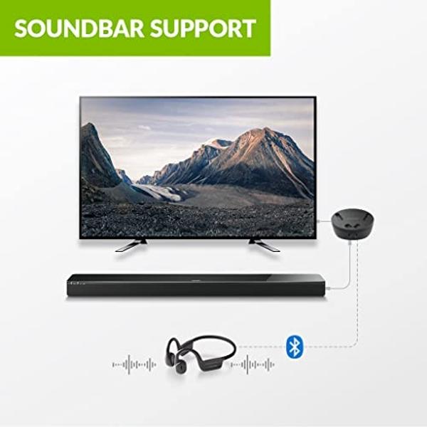 Avantree Medley Air - Wireless Earbuds for TV Listening with Clear Dialogue, Open-Ear Design for Surrounding Awareness, Bluetooth Transmitter & Headphones Charging Dock 2 in 1, Sou