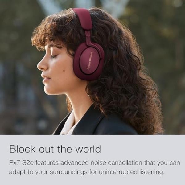 Bowers & Wilkins Px7 S2e Over-Ear Headphones - Enhanced Noise Cancellation & Transparency Mode, Crystal-Clear Calls, Bluetooth, 30-Hour Playback, Anthracite Black