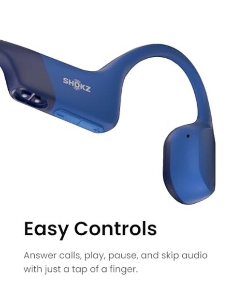 SHOKZ OpenRun Mini (AfterShokz Aeropex Mini) -Bone Conduction Open-Ear Bluetooth Sport Headphones - Waterproof Wireless Earphones for Workouts and Running - Built-in Mic, with Head