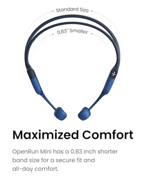 SHOKZ OpenRun Mini (AfterShokz Aeropex Mini) -Bone Conduction Open-Ear Bluetooth Sport Headphones - Waterproof Wireless Earphones for Workouts and Running - Built-in Mic, with Head
