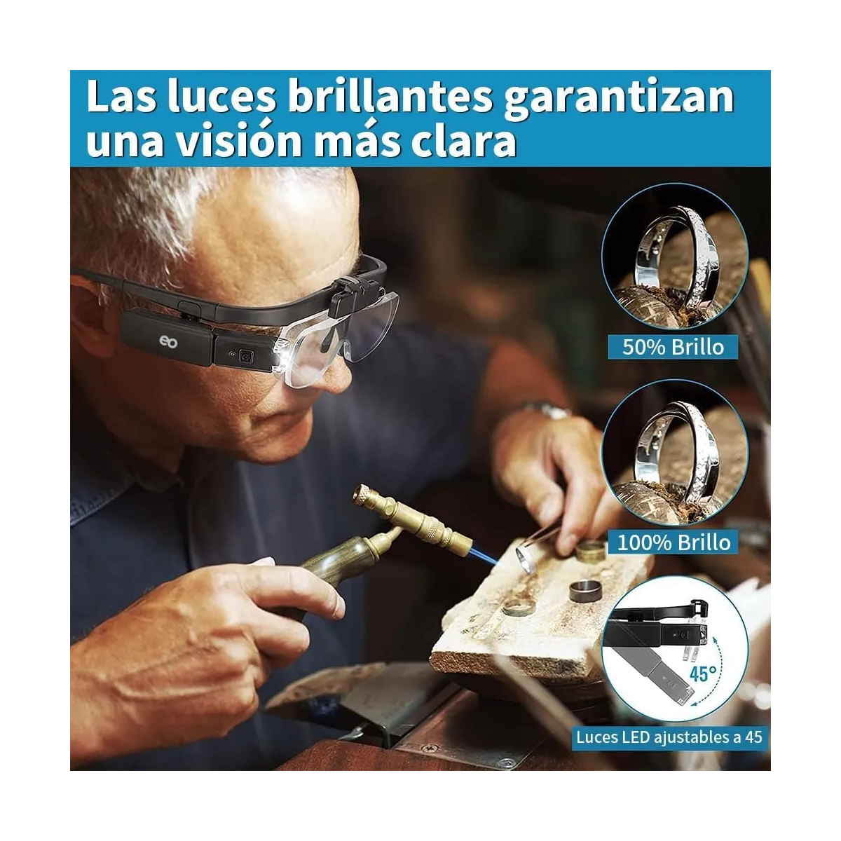 Lentes Lupa Luz Led Para Extensión De Pestañas, microblading