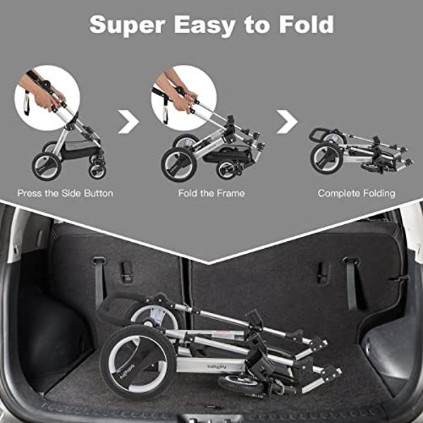 Ingenuity: ity by Ingenuity Smooth Stroll Convenience Stroller, Lightweight, with Aluminum Frame, Large Seat Area, 2 Position Recline, Extra Large Storage Basket – for Travel