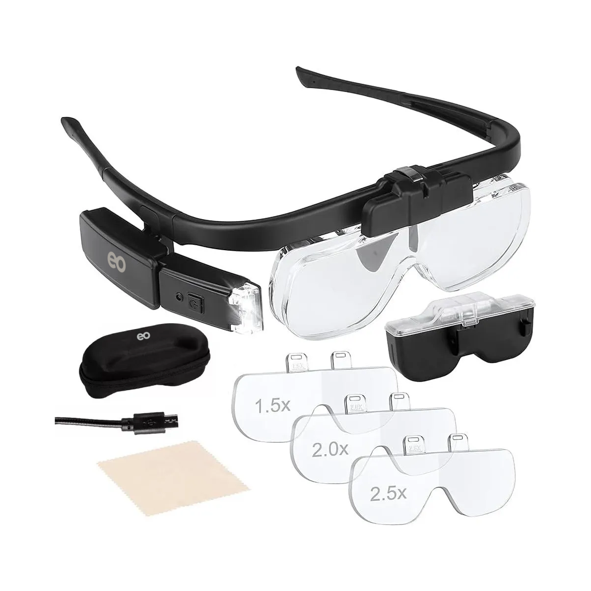Lentes Lupa Luz Led Para Extensión De Pestañas, microblading