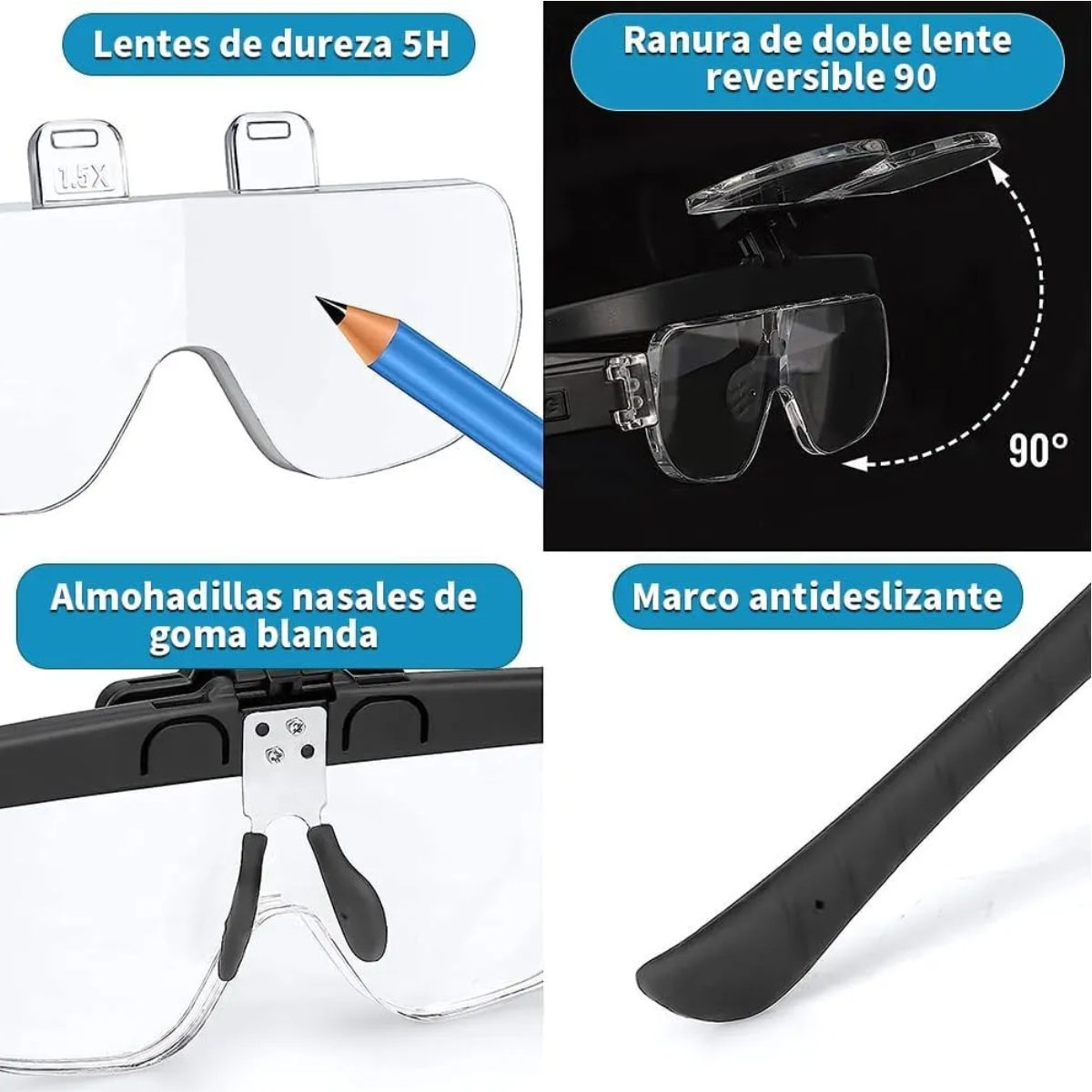 Lentes Lupa Luz Led Para Extensión De Pestañas, microblading
