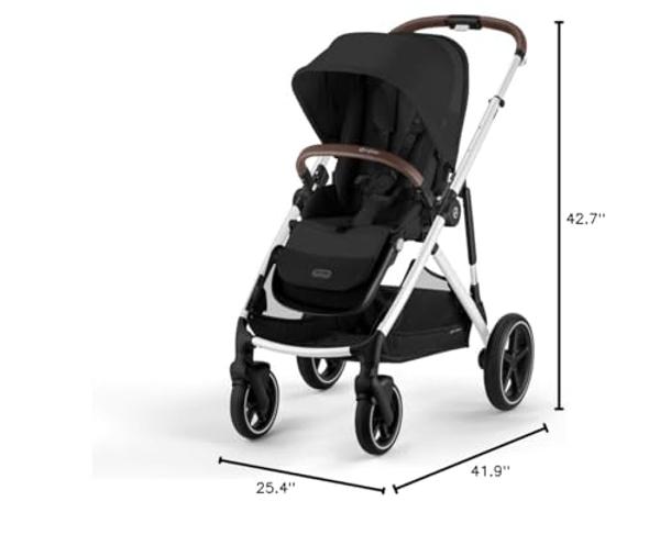 Cybex Gazelle S All-in-One Toddler and Baby Stroller with Over 20 Modular Configurations, Ergonomic Near-Flat Recline, Shopper Basket, and Compact Fold, Moon Black