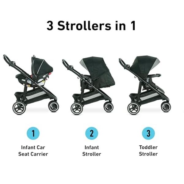 Safety 1st Smooth Ride Travel System Stroller and Car Seat OnBoard™ FLX - Efficient Infant Car Seat Stroller and Infant Car Seat and Stroller Combo, Monument