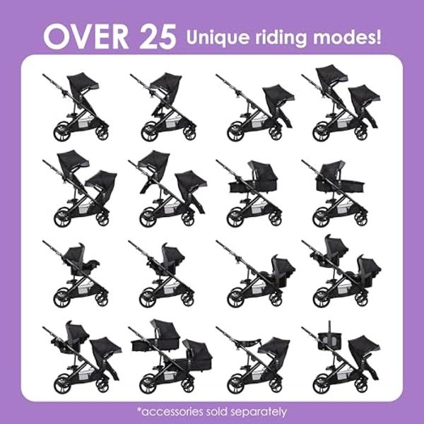 Baby Trend Morph Single to Double Modular Stroller, Dash Grey