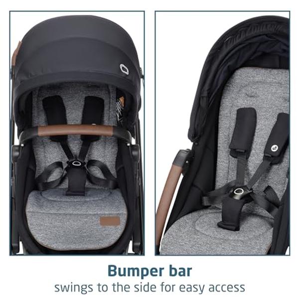 Maxi-Cosi Tayla Max Baby Strollers, Modular with Adjustable Seat, Converts to Lie-Flat Carriage, Parent and World Facing View, Lightweight, Onyx Wonder