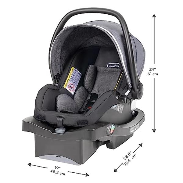Evenflo Pivot Vizor Modular Reversible Stroller Travel System with LiteMax Infant Car Seat, Available in 6 Modes, Chasse Black