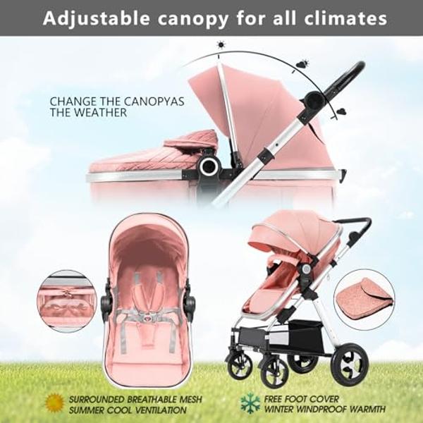 Graco Redmond Modes Pramette Stroller, 3-in-1 Convertible: Car Seat Carrier, Infant Pramette to Toddler Stroller with Reversible Seat and One-hand Fold