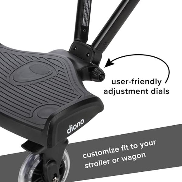 Diono Hop 'n Roll Universal Stroller Board, Compatible with Most Strollers, Wagons and Travel Systems, Holds Children up to 50lbs, Black