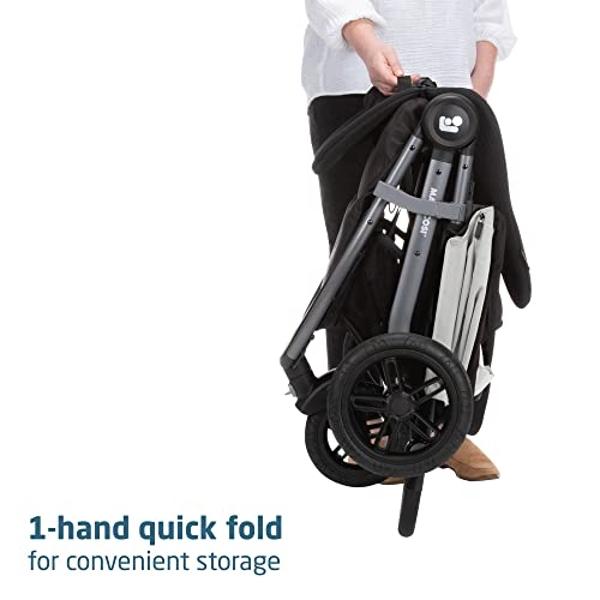 Maxi-Cosi Gia XP Luxe Travel System Stroller and Car Seat - 3-Wheel Maneuverability, All-Terrain Tires, Midnight Moon