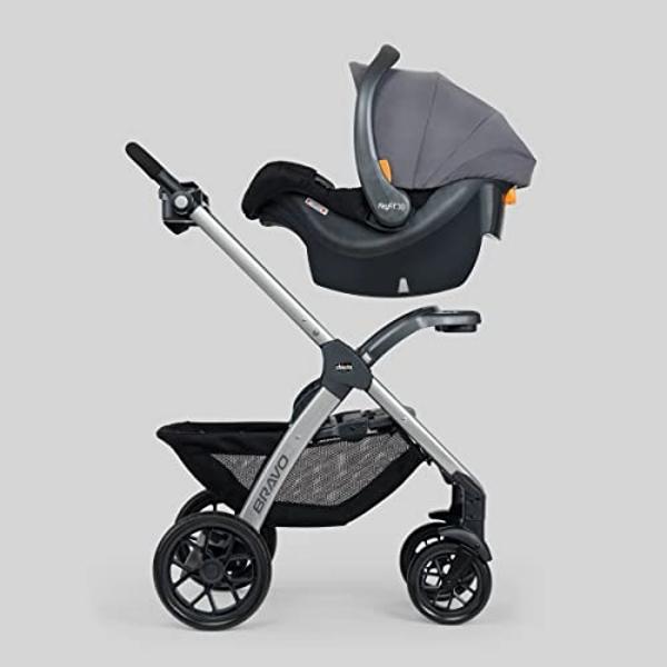 Evenflo Pivot Xpand Modular Travel System with LiteMax Infant Car Seat with Anti-Rebound Bar (Ayrshire Black)