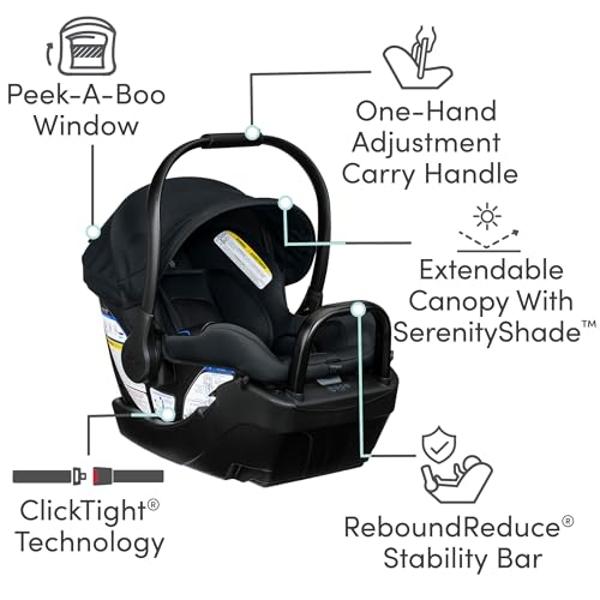 BOB Gear Wayfinder Travel System, Infant Car Seat and Stroller Combo, Nightfall