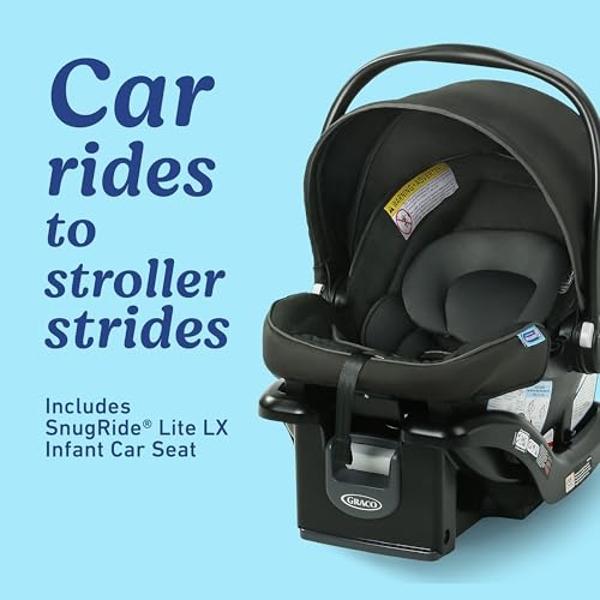 Chicco Bravo Primo Trio Travel System, Quick-Fold Stroller with Chicco KeyFit 35 Zip Extended-Use Infant Car Seat and Stroller Combo | Springhill/Black