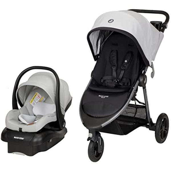 Maxi-Cosi Gia XP Luxe Travel System Stroller and Car Seat - 3-Wheel Maneuverability, All-Terrain Tires, Midnight Moon
