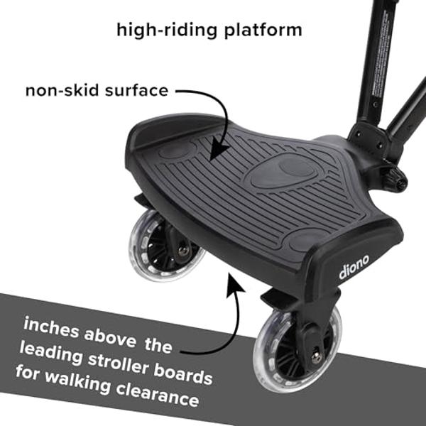Diono Hop 'n Roll Universal Stroller Board, Compatible with Most Strollers, Wagons and Travel Systems, Holds Children up to 50lbs, Black