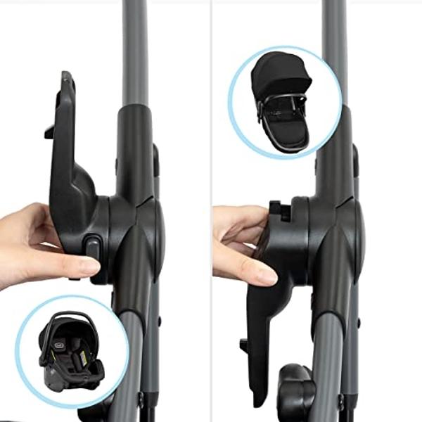 Evenflo Pivot Suite Travel System with LiteMax Infant Car Seat with Anti-Rebound Bar Dunloe Black