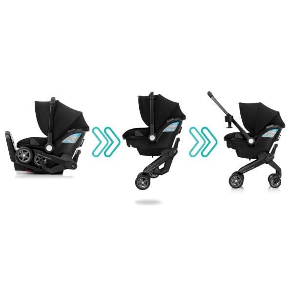 Evenflo Pivot Suite Travel System with LiteMax Infant Car Seat with Anti-Rebound Bar Dunloe Black