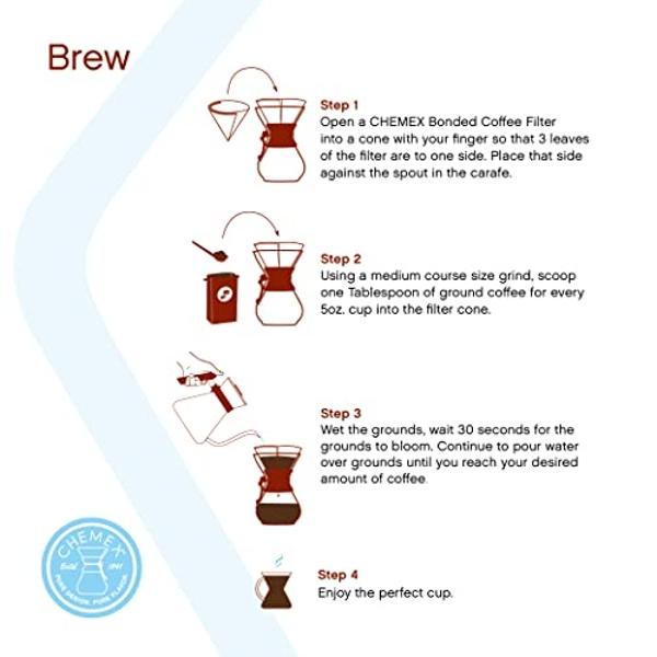 Chemex Pour-Over Glass Coffeemaker - Classic Series - 6-Cup - Exclusive Packaging