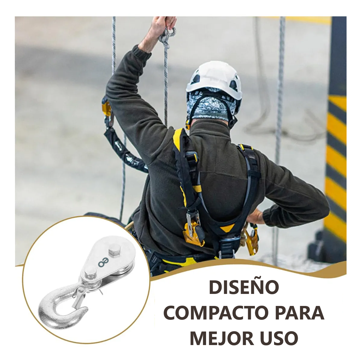 Set 2 Piezas Polea Fija Metalica Con Gancho Carga 1000 Kg