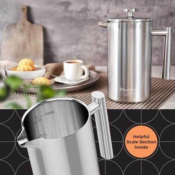 AeroPress Original Coffee and Espresso-style Maker, Barista Level Portable Coffee Maker with Chamber, Plunger, & Filters, Quick Coffee and Espresso Maker