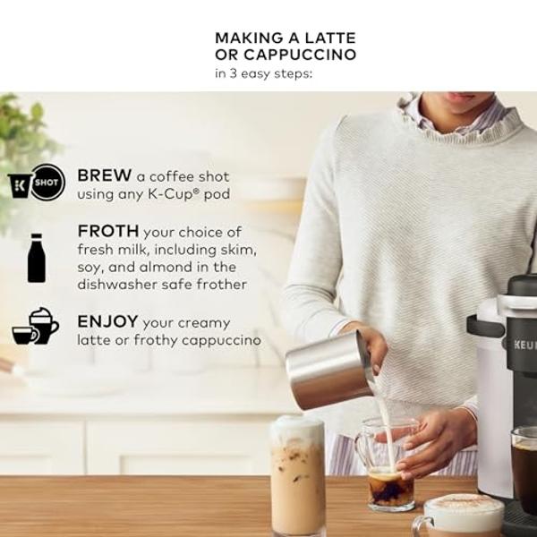 Keurig K-Cafe Single-Serve K-Cup Coffee Maker, Latte Maker and Cappuccino Maker, Comes with Dishwasher Safe Milk Frother, Coffee Shot Capability, Compatible with all Keurig K-Cup P