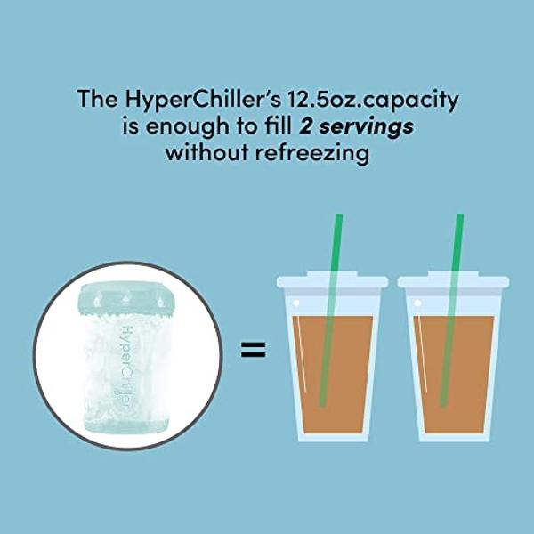 HyperChiller HC2AS Patented Iced Coffee/Beverage Cooler, NEW, IMPROVED,STRONGER AND MORE DURABLE! Ready in One Minute, Reusable for Iced Tea, Wine, Spirits, Alcohol, Juice, 12.5 Oz