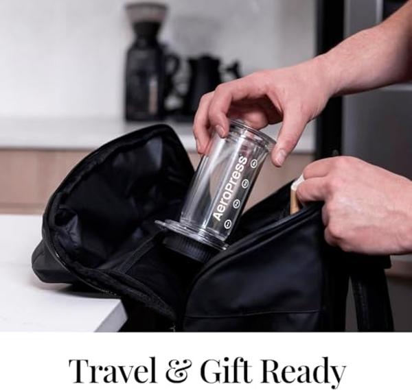 AeroPress Clear Coffee Press – 3 In 1 Brew Method Combines French Press, Pourover, Espresso, Full Bodied Coffee Without Grit or Bitterness, Small Portable Coffee Maker for Camping 