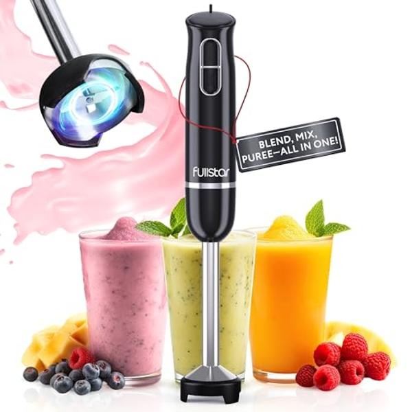 Immersion Blender Set, 300W Handheld Electric Hand Mixer, Smoothie Blender (300W, Black)
