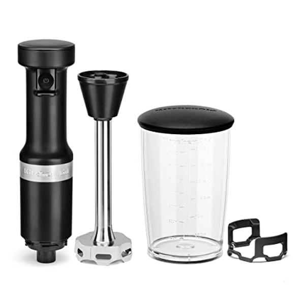 Keylitos 5 in1 Immersion Hand Blender, Powerful 12 Speed Handheld Stick Blender with 304 Stainless Steel Blades, Chopper, Beaker, Whisk and Milk Frother for Smoothie, Baby Food, Sa
