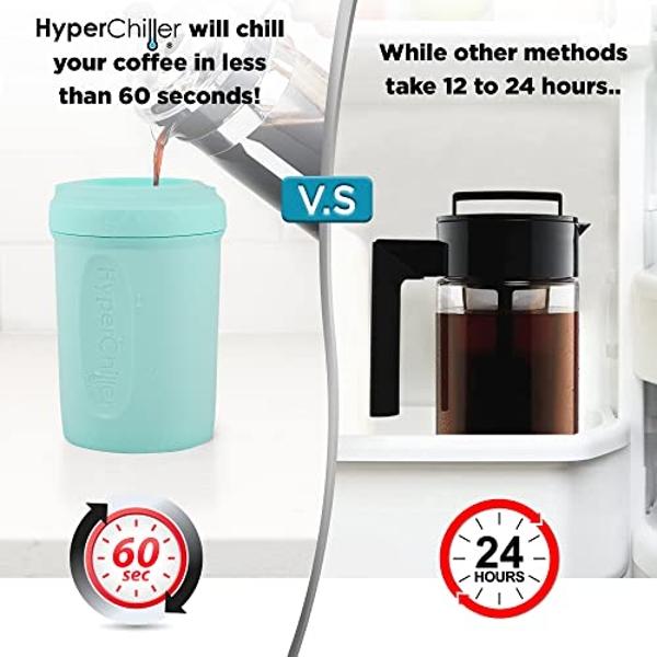HyperChiller HC2AS Patented Iced Coffee/Beverage Cooler, NEW, IMPROVED,STRONGER AND MORE DURABLE! Ready in One Minute, Reusable for Iced Tea, Wine, Spirits, Alcohol, Juice, 12.5 Oz