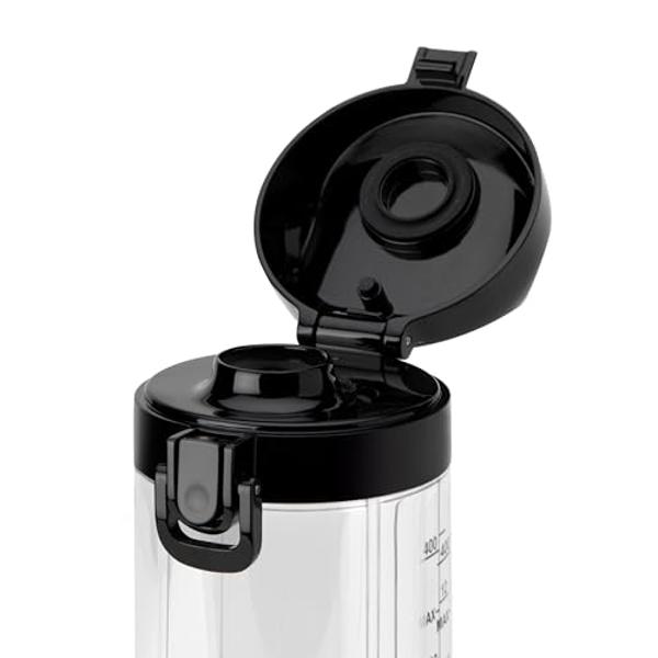 Portable Blender,Toycol Mini Personal Size Blenders for Smoothies and Shakes,USB Travel Juicer Cup Fruit Juice Mixer with 6 Updated Blades,usb Blender 13.5Oz Bottle (Black)