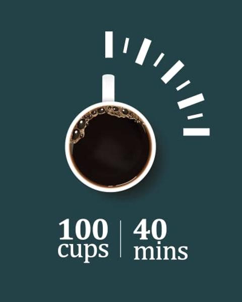 Coffee Urn 110 Cup, Dual Layers Stainless Steel Commercial Coffee Maker 16L/4.2 Gal Large Coffee Dispenser, Fast Brewing Electric Hot Water Dispenser With Keep-Warm Mode For Events