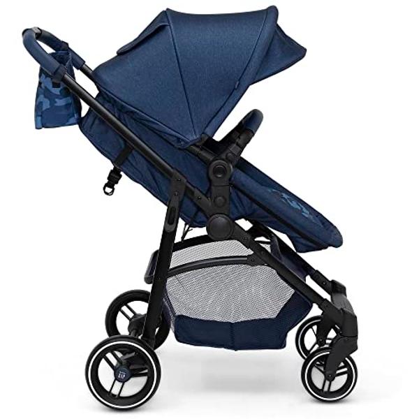 GAP babyGap 2-in-1 Carriage Stroller - Car Seat Compatible - Easy One-Handed Fold - Lightweight Stoller with Oversized Canopy & Reclining Seat - Made with Sustainable Materials, Na