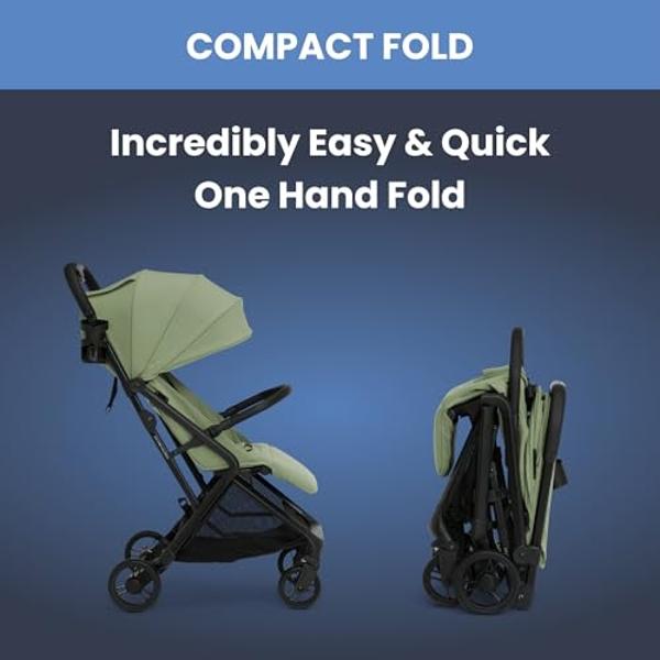 Evolur Cruise Rider Stroller with Canopy, Lightweight Umbrella Stroller with Compact Fold, Easy to Carry Travel Stroller - Cognac