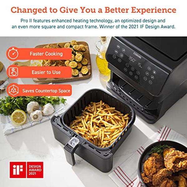 COSORI 12-in-1 Air Fryer 5.8QT, Toast, Bake, Nutrition Facts for 100+ In-App Recipes, AdaptIQ Tech Fast Cook, for Main & Side Dishes, Snacks, Leftovers, Detachable Square Basket, D