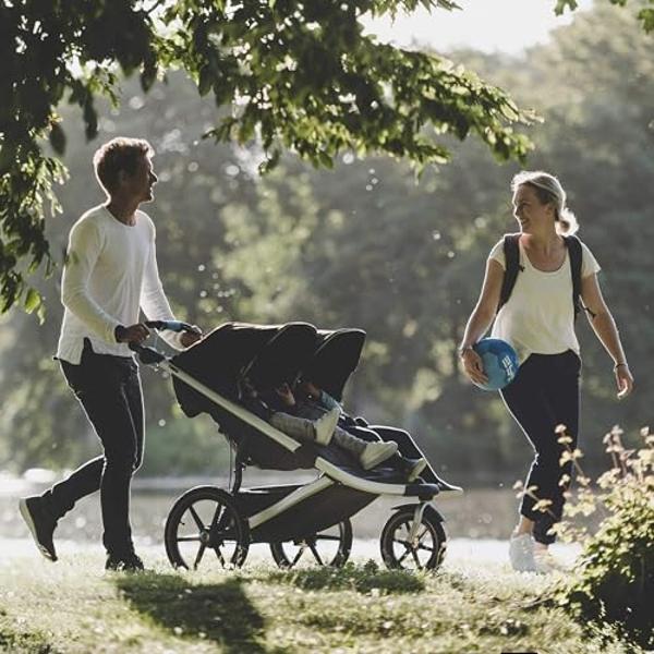 Thule Urban Glide 2 Jogging Stroller, Black/Silver Frame, Double