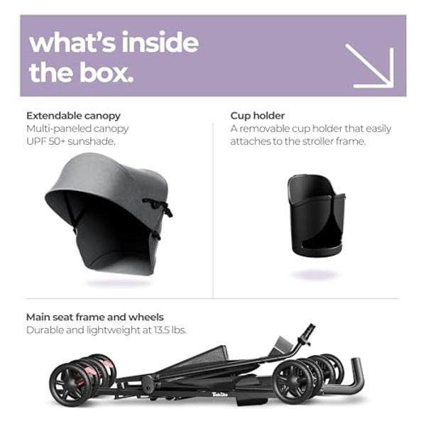 Summer Infant 3Dpac CS Compact Stroller, Black – Car Seat Adaptable Baby Lightweight Stroller with Convenient One-Hand Fold, Reclining Seat and Extra-Large Canopy
