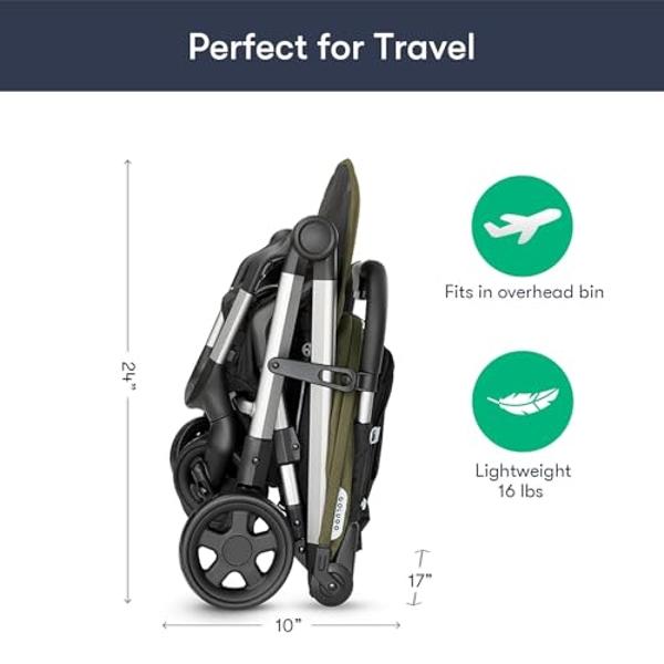 Summer Infant 3Dlite Wagon Convenience Stroller - Lightweight Stroller Wagon for Infants and Toddlers, Red and Black
